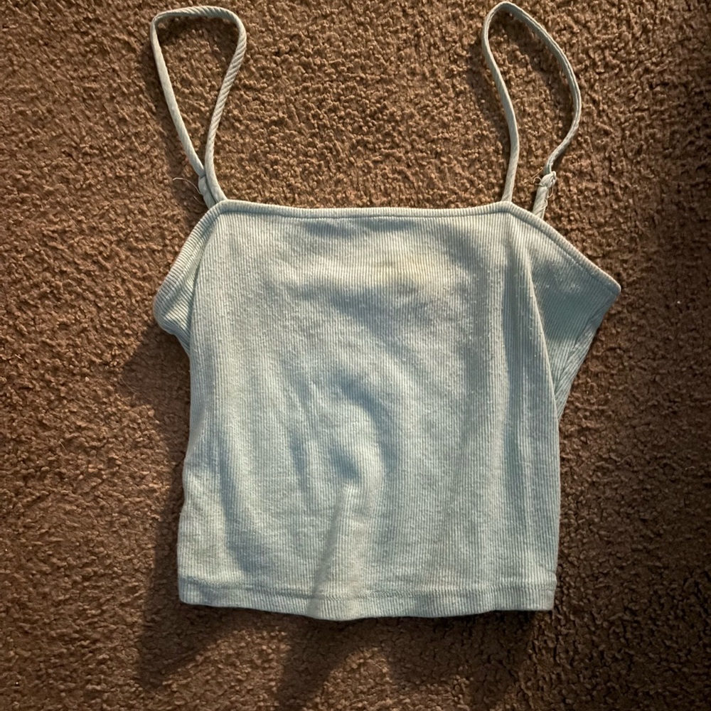Teal Cotton Crop Top